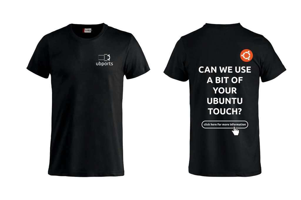 UBports T-Shirt "Can we use a bit of your Ubuntu Touch?"